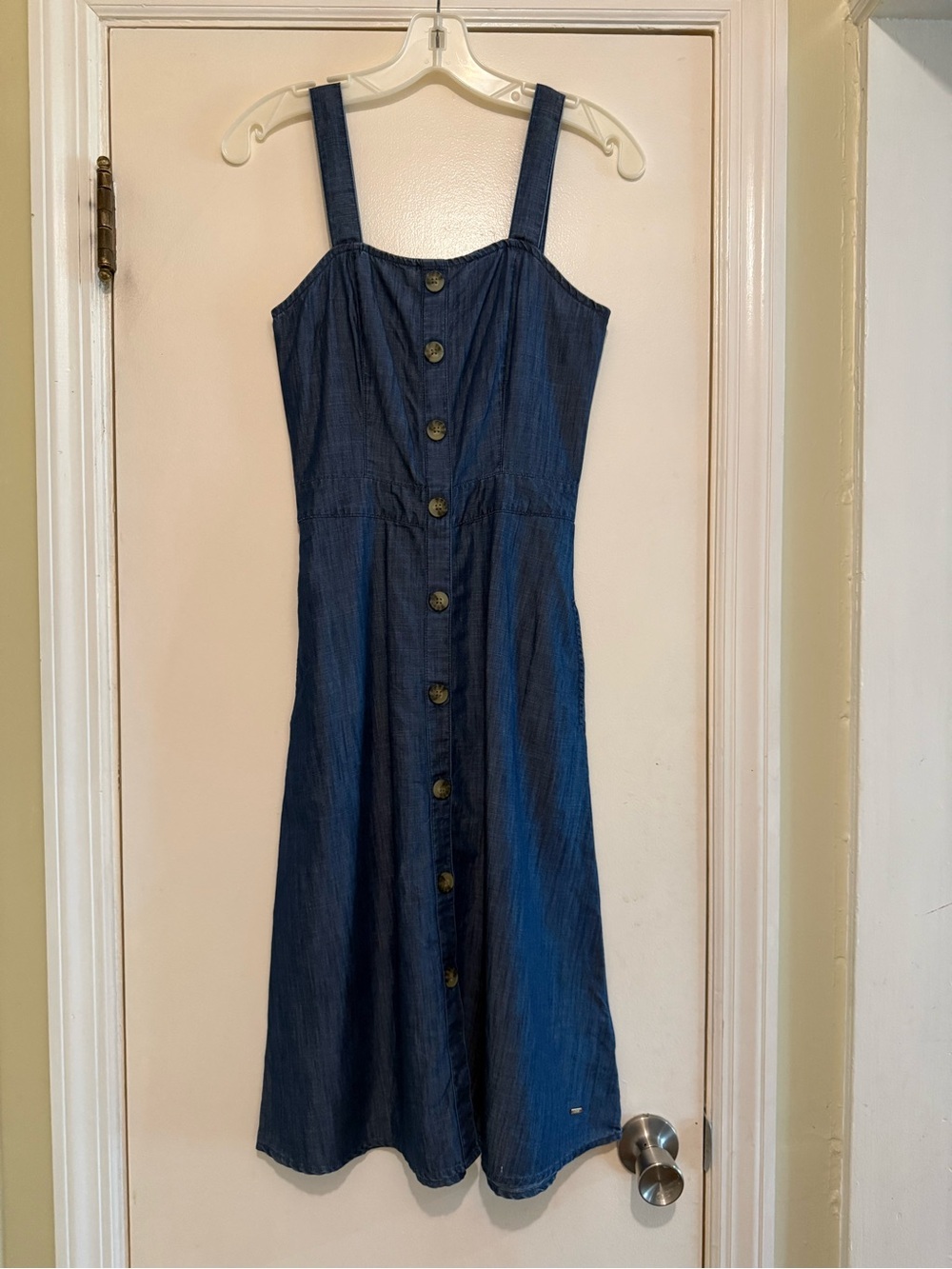 Tommy Hilfiger Dark Blue Button-Front Midi Dress